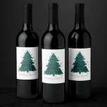 Étiquette Pour Bouteilles De Vin Arbre de Noël Moody | Dark Midnight Turquoise Spla<br><div class="desc">C'est la saison pour décorer et divertir ! Moderne, sombre et moody abstrait arbre de vacances et "Joyeux Noël" écrit à la main dans une palette riche et luxueuse. Cet élégant design festif est orné d'un sapin de Noël brillant et fantaisiste avec une plaque de peinture frisonnante rehaussée d'une parties...</div>