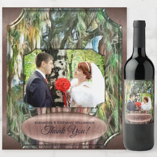 Étiquette Pour Bouteilles De Vin Arbre de Tule Merci OAX1
