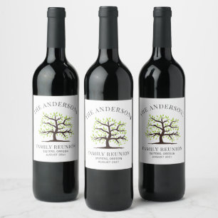 Étiquette Pour Bouteilles De Vin Arbre Généalogique de Réunion de Famille Personnal