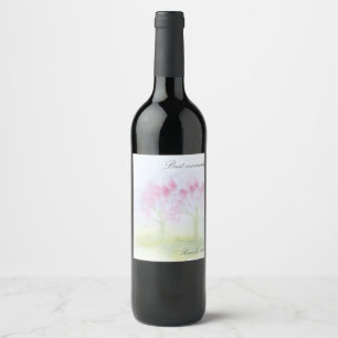 Étiquette Pour Bouteilles De Vin Arbres aquarelles