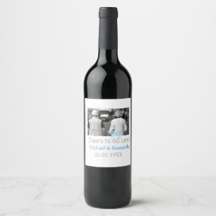 Étiquette Pour Bouteilles De Vin arc en argent pour 60 ans de mariage