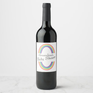 Étiquette Pour Bouteilles De Vin Arc-en-ciel moderne bébé neutre