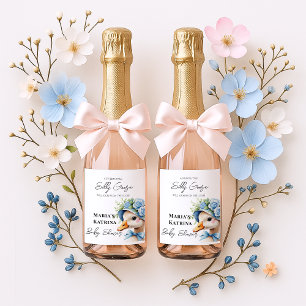 Étiquette Pour Bouteilles De Vin Arc floral Coquette Silly Goose Garçon Baby shower
