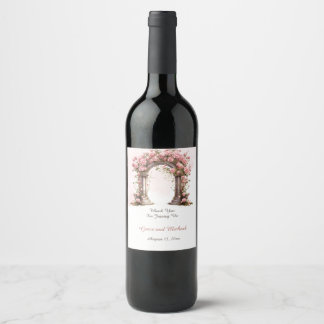Étiquette Pour Bouteilles De Vin Arch Mariage Boho Rose