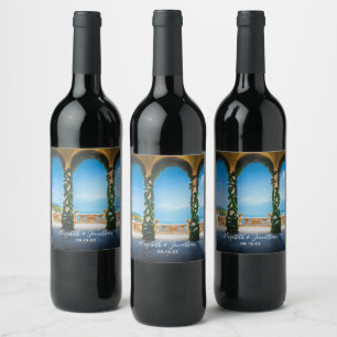 Étiquette Pour Bouteilles De Vin Arches d'Italie lettrage manuscrit mariage