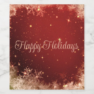 Étiquette Pour Bouteilles De Vin Arrière - plan Parties scintillant rouge avec floc