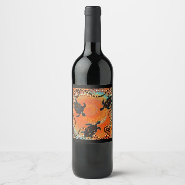 ÉTIQUETTE POUR BOUTEILLES DE VIN ART AUSTRALIE       (Devant)