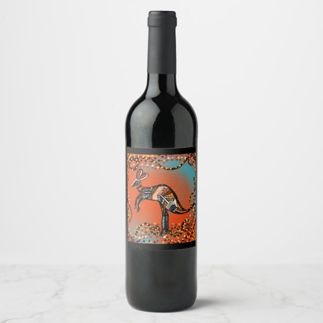 ÉTIQUETTE POUR BOUTEILLES DE VIN ART AUSTRALIE            (Devant)