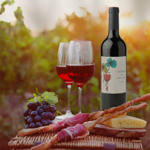 Étiquette Pour Bouteilles De Vin Art contemporain Nouveau Floral Mariage