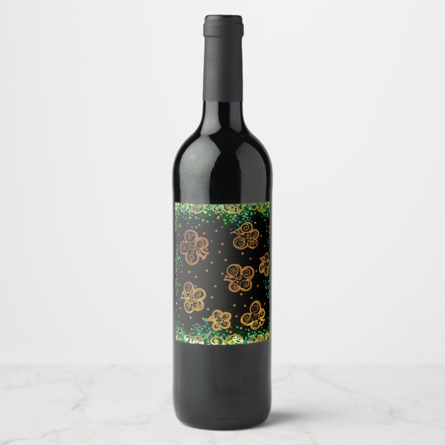 Étiquette Pour Bouteilles De Vin Art de la Saint-Patrick (Devant)