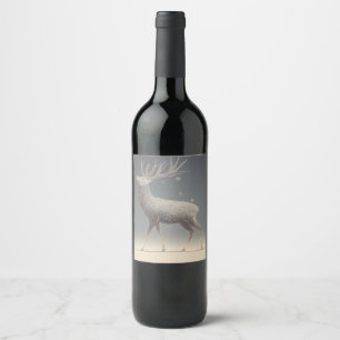 Étiquette Pour Bouteilles De Vin Art de ligne géométrique complexe d'un cerf majest