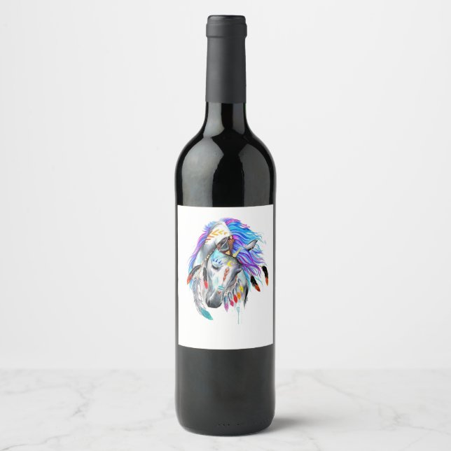 Étiquette Pour Bouteilles De Vin Art équestre (Devant)