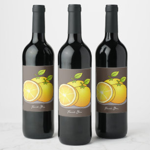 Étiquette Pour Bouteilles De Vin Art fruitier des Oranges