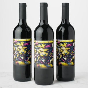 Étiquette Pour Bouteilles De Vin Art Lion