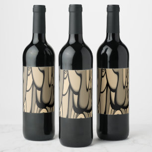 Étiquette Pour Bouteilles De Vin Art Moderne Fondre des teintes Brown