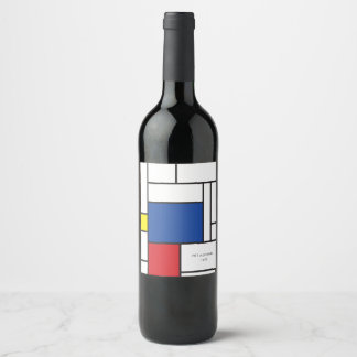 Étiquette Pour Bouteilles De Vin Art Moderne Géométrique Minimaliste De Stijl Mondr