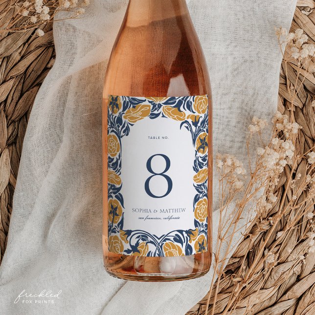 Étiquette Pour Bouteilles De Vin Art Nouveau Vin Bouteille Numéro de table Étiquett (Art Nouveau Wine Bottle Table Number Label)