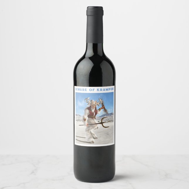 Étiquette Pour Bouteilles De Vin Attention au Grampus ! (Devant)