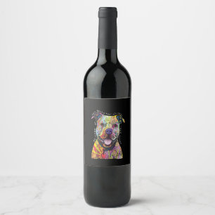 Étiquette Pour Bouteilles De Vin attention aux chiens Pitbull, ils vous voleront le