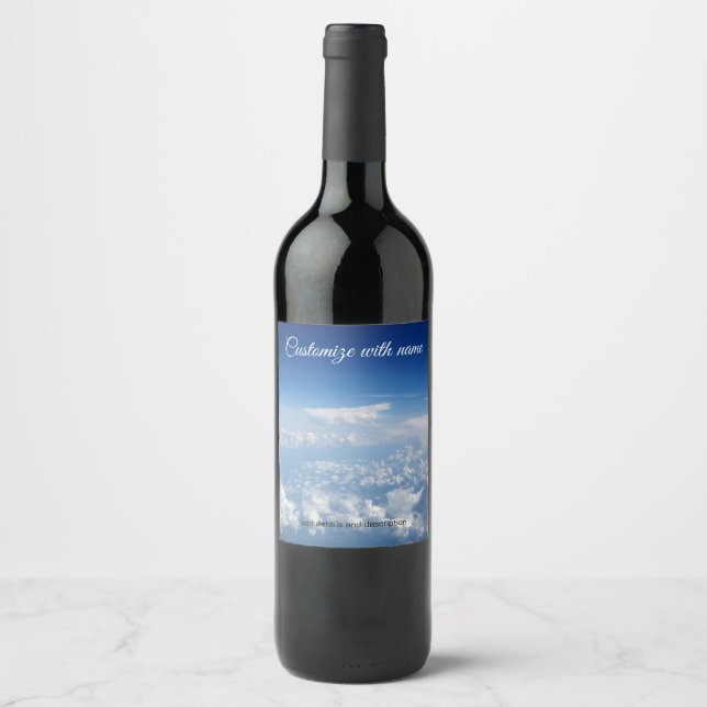 Étiquette Pour Bouteilles De Vin Au-dessus du Étiquette à vin Clouds (Devant)