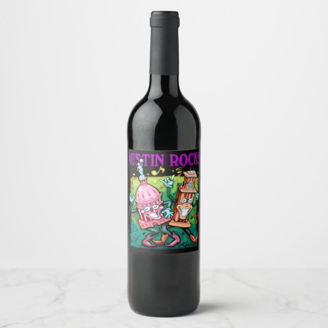 Étiquette Pour Bouteilles De Vin Austin Rocks (Devant)