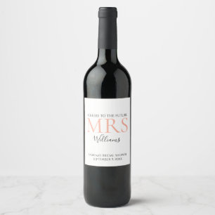 Étiquette Pour Bouteilles De Vin Avenir minimaliste Mme Fête des mariées personnali