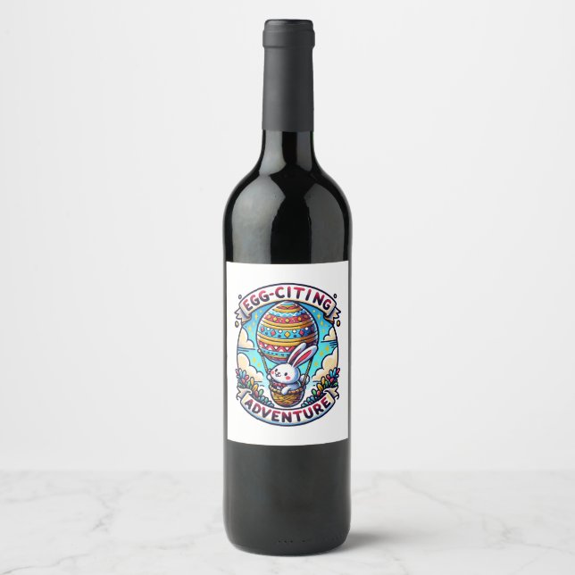 Étiquette Pour Bouteilles De Vin Aventure Egg-Citante (Devant)