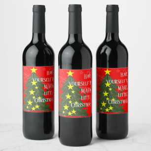 Étiquette Pour Bouteilles De Vin Ayez un petit patriotique de Noël MAGA