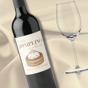 Étiquette Pour Bouteilles De Vin Baby shower asiatique de Kawaii