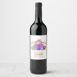Étiquette Pour Bouteilles De Vin Baby shower de ballon du Carnaval Safari Cirque