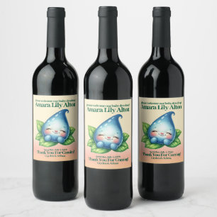 Étiquette Pour Bouteilles De Vin Baby shower de goutte-à-goutte pour bébé couché mo