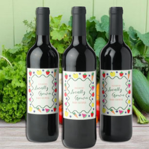 Étiquette Pour Bouteilles De Vin Baby shower de marché des fermiers cultivés locale