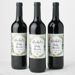 Étiquette Pour Bouteilles De Vin Baby shower Maman va devenir petite fille Douche g