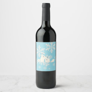 Étiquette Pour Bouteilles De Vin Baby shower Twin Polar Bears