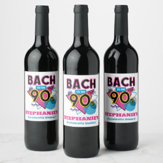 Étiquette Pour Bouteilles De Vin Bach au Bachelorette Party des années 90