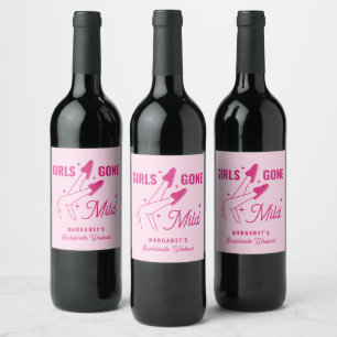 Étiquette Pour Bouteilles De Vin Bachelorette Spa tendance rose pâle pour filles