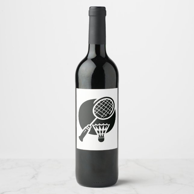 Étiquette Pour Bouteilles De Vin Badminton Graphic (Devant)