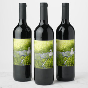 Étiquette Pour Bouteilles De Vin Badminton prêt à aller