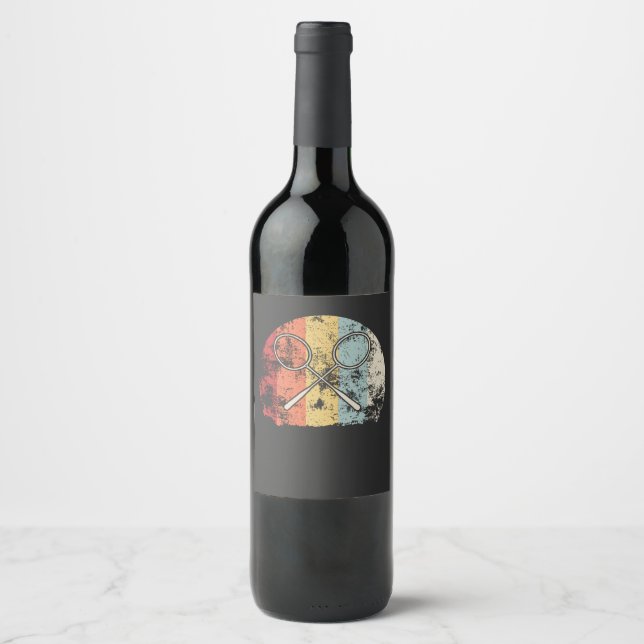 Étiquette Pour Bouteilles De Vin Badminton Vintage (Devant)