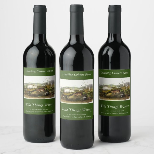 Étiquette Pour Bouteilles De Vin Baie d'Hudson (Collared Ungava) Lemming par Audubo (Bouteilles)
