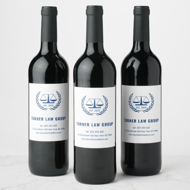 Étiquette Pour Bouteilles De Vin Balances bleues (Bouteilles)