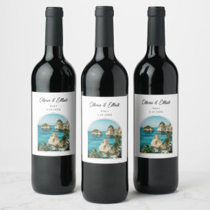 Étiquette Pour Bouteilles De Vin Bali Mariage Favoriser Personnalisé