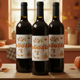 Étiquette Pour Bouteilles De Vin Balise cadeau Halloween Boo