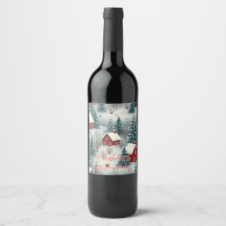 Étiquette Pour Bouteilles De Vin Balise cadeau ( Winter Wonderland )