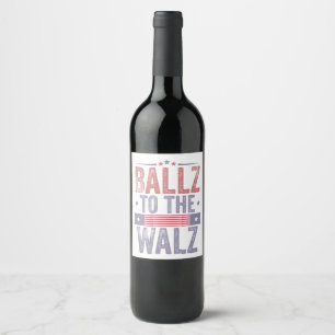 Étiquette Pour Bouteilles De Vin Ballz à l'élection Walz Harris Waltz 2024