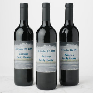 Étiquette Pour Bouteilles De Vin Balnéaire Famille Réunion Océan Vacances Plage Ann