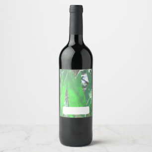 Étiquette Pour Bouteilles De Vin Banane verte type plante pastel feuille