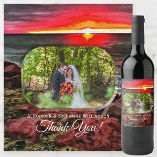 Étiquette Pour Bouteilles De Vin Banderas Rocky Sunset Merci 914