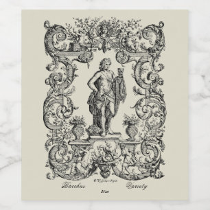 Étiquette Pour Bouteilles De Vin Baroque Rococo Bacchus Étiquette de vin Modèle
