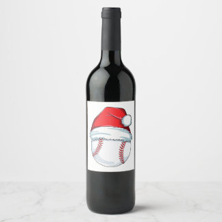 Étiquette Pour Bouteilles De Vin Baseball de Noël pour enfants Hommes Ball Père Noë